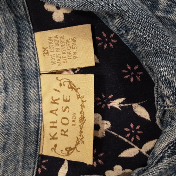 KHAKI ROSE LADY 3X BLOUSE - Picture 3 of 9